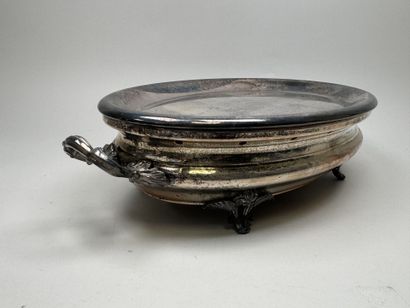 Large, oval-shaped double food warmer made...