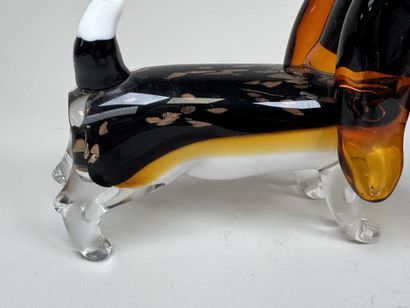 MURANO, XXe.
Chien et ours.
Deux sujets en...