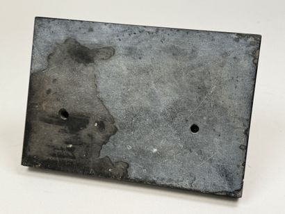 Inkwell and pen rest made of regule with...