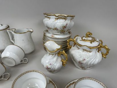 Two tea sets made of polychrome and gold...