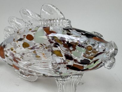 MURANO, XXe.
Poisson.
Sujet en verre soufflé...