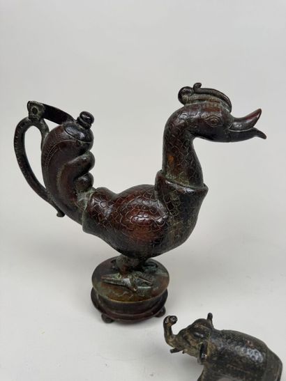 INDOCHINA, 20th century.
Stylized animal.
Patinated...