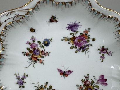 SAXE.
Two polychrome and gold porcelain bowls...