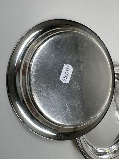 Set of 4 silver plated bottle coasters, with...