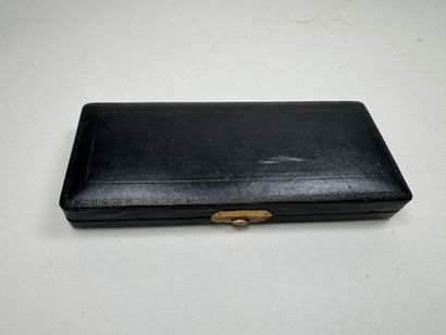 Hand-engraved metal desk set including a...