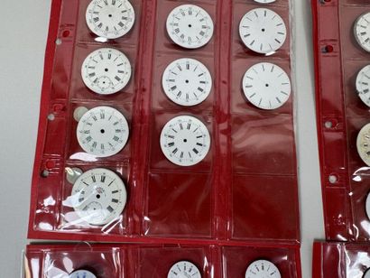 A collection of 75 enameled pocket watch...