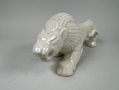 Crackled ceramic figurine decorated with...