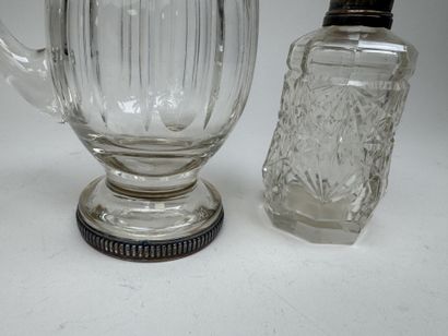 Lot en cristal et argent 950/1000, poinçon...