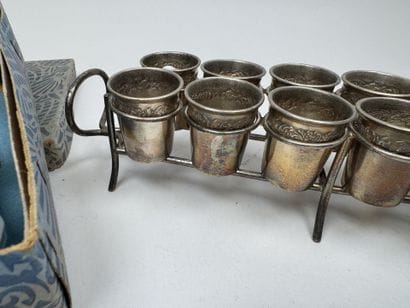 Silver plated liquor glass display stand...