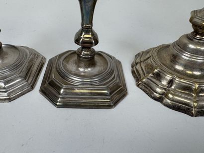 Two pairs of candlesticks made of silver-plated...