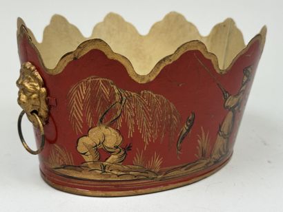 Rafraichissoir en tôle laqué polychrome et...