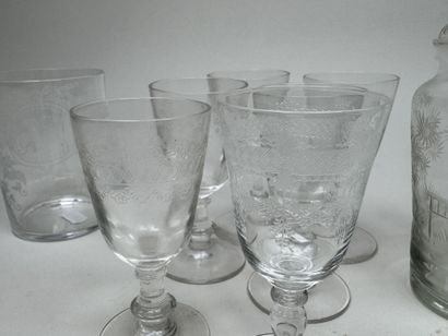 Set includes:
- A large crystal tumbler engraved...