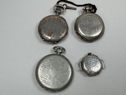 Three pocket watches and one wristwatch made...