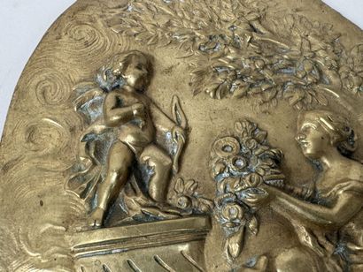 Pair of gilded bronze repoussé wall sconces...