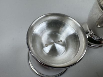 OVALE.
Série de 3 coquetiers en argent 925/1000.
Poids...