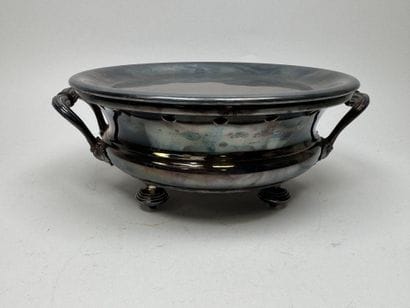 CHRISTOFLE.
Circular silver plated metal...