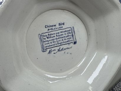 Large soup tureen on a stand, made of blue-and-white...