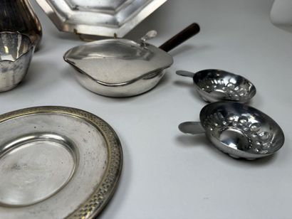 Large set of silver plated metal pieces,...