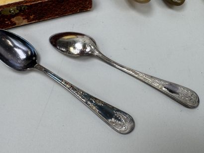 Set of silver plated metal cutlery, engraved...