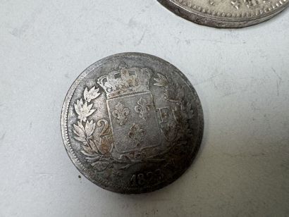 Douze pièces en argent de 5 francs, 1 de...