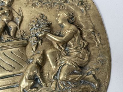 Pair of gilded bronze repoussé wall sconces...