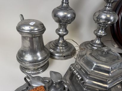 Lot of various pewter and stainless steel...