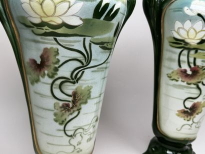 SAINT AMAND HAMAGE.
Pair of ceramic vases....