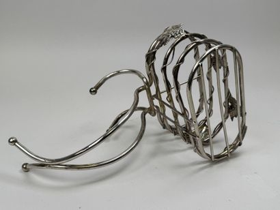 Silver plated metal bottle holder designed...