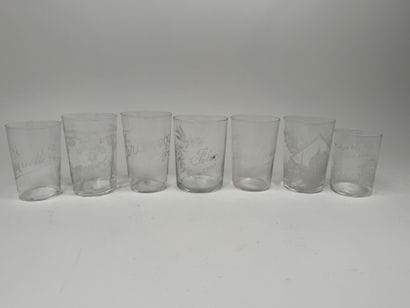 A collection of 7 glass and crystal tumblers...