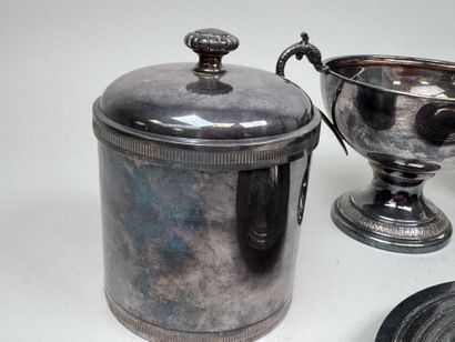 Silver plated set including:
- a small rectangular...