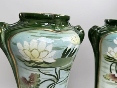SAINT AMAND HAMAGE.
Pair of ceramic vases....