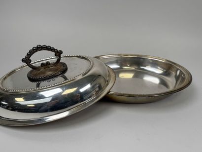 Oval-shaped, silver plated vegetable container...