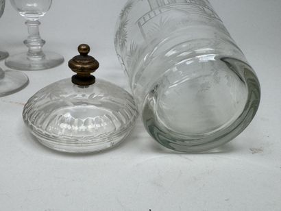 Set includes:
- A large crystal tumbler engraved...