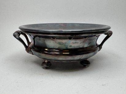CHRISTOFLE.
Circular silver plated metal...