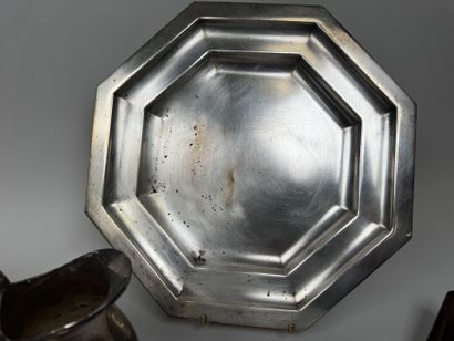Large set of silver plated metal pieces,...
