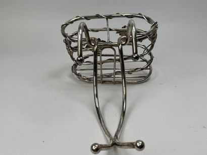 Silver plated metal bottle holder designed...