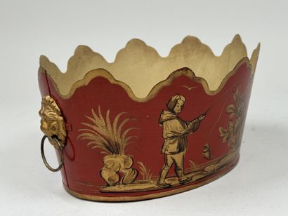 Rafraichissoir en tôle laqué polychrome et...