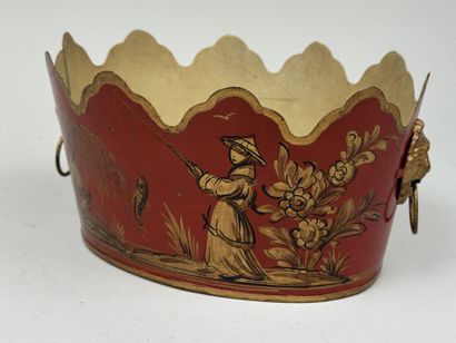 Rafraichissoir en tôle laqué polychrome et...