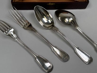 S.F.A.M. 
Set of 12 silver plated table cutlery...