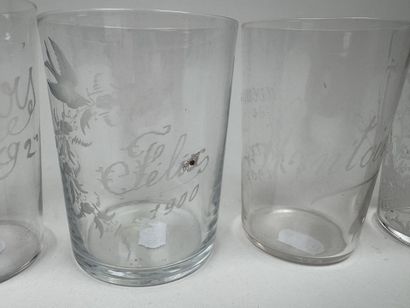 A collection of 7 glass and crystal tumblers...