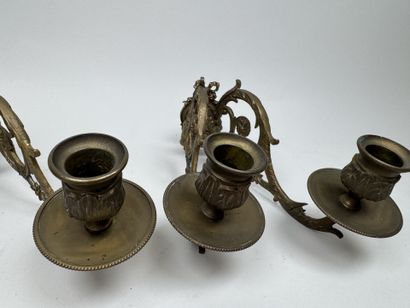 Paire d'appliques en bronze doré et ciselé...