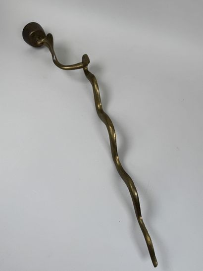 Brass wall sconce that doubles as a candleholder,...