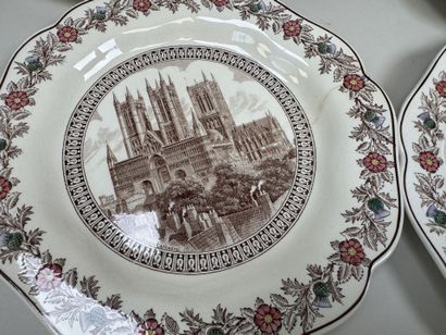 WEDGWOOD.
Set of eleven fine polychrome earthenware...