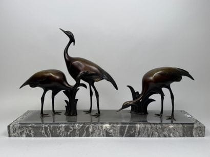 School, circa 1900.
Ibis or cranes.
Large,...
