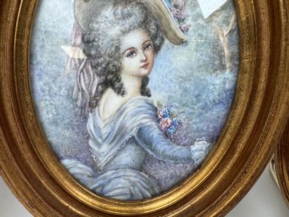 School, 20th century.
Portraits.
Oval-framed...