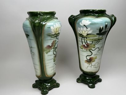 SAINT AMAND HAMAGE.
Pair of ceramic vases....