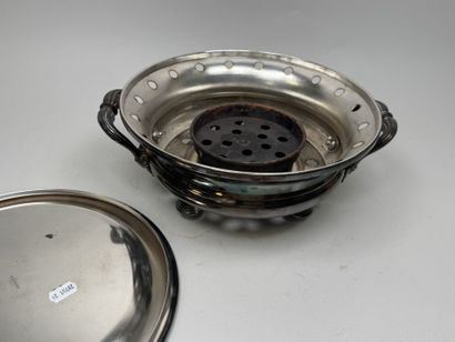 CHRISTOFLE.
Circular silver plated metal...