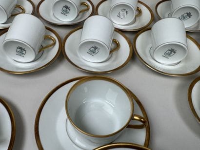 Sologne Porcelain.
Coffee and tea set in...