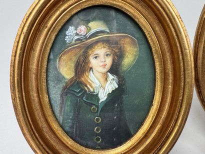 School, 20th century.
Portraits.
Oval-framed...