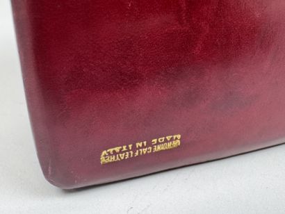 Rectangular leather box decorated with gold...